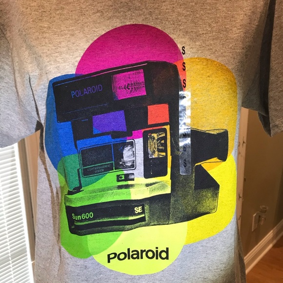 NWT-Polaroid Graphic Tee-Gray-Size S - Picture 3 of 4
